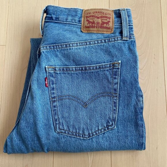 Levis 94 Baggy Womens Distressed High-Waisted Jeans Size 28 ripped 100% Cotton - Picture 4 of 11